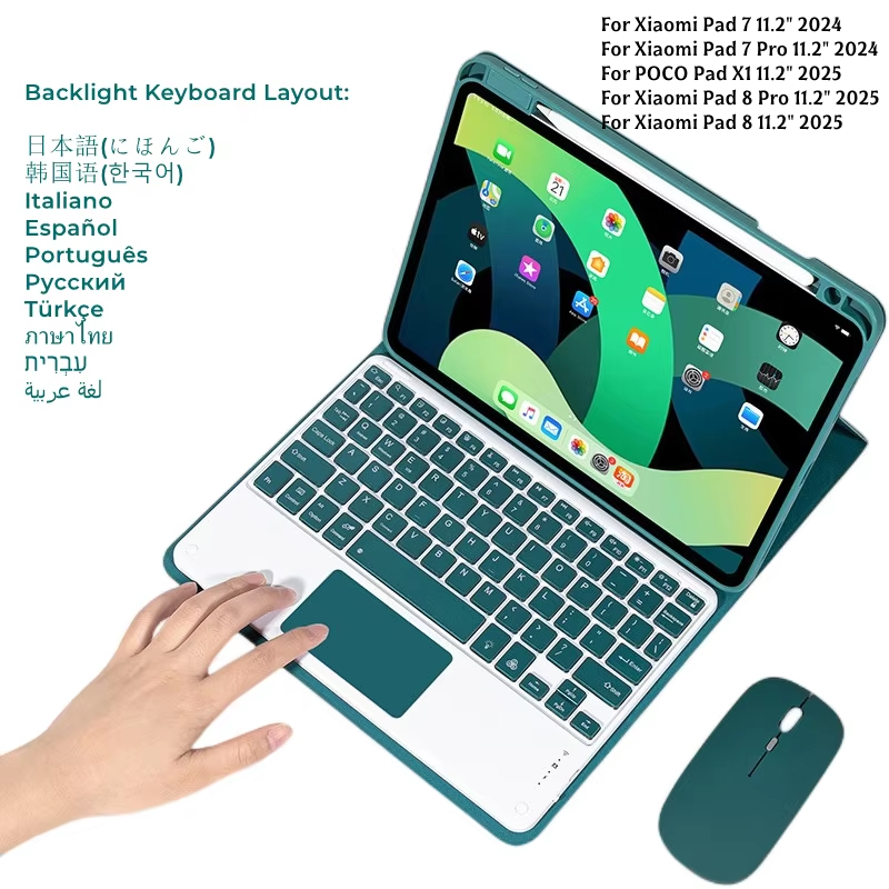 Gaming Keyboard Mechanical Wireless - Чехол-клавиатура с подсветкой и мышью для
