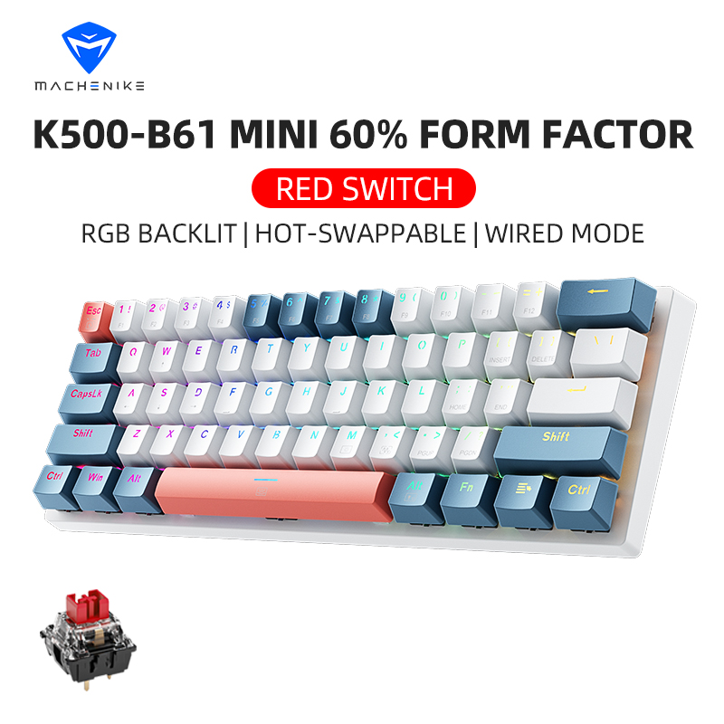 Gaming Keyboard E Yooso - K500-B61 Мини-механическая клавиатура Machenike, 60% пресс-фактор,