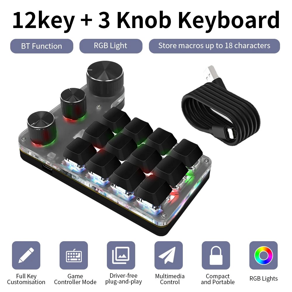 Gaming Keyboard Mini - Программирование по Bluetooth, Макросъемка на заказ,