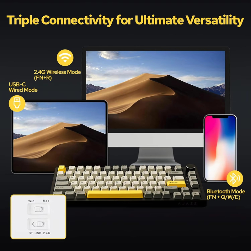 AK820/AK820Pro игровая механич – обзор и цена Gaming Keyboard Mechanical Wireless