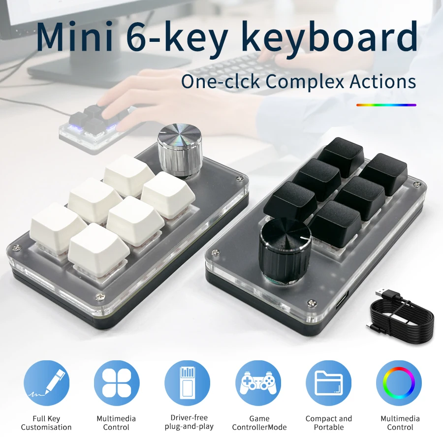 RGB-клавиатура с 6 клавишами и – обзор и цена Gaming Keyboard Hot Swappable