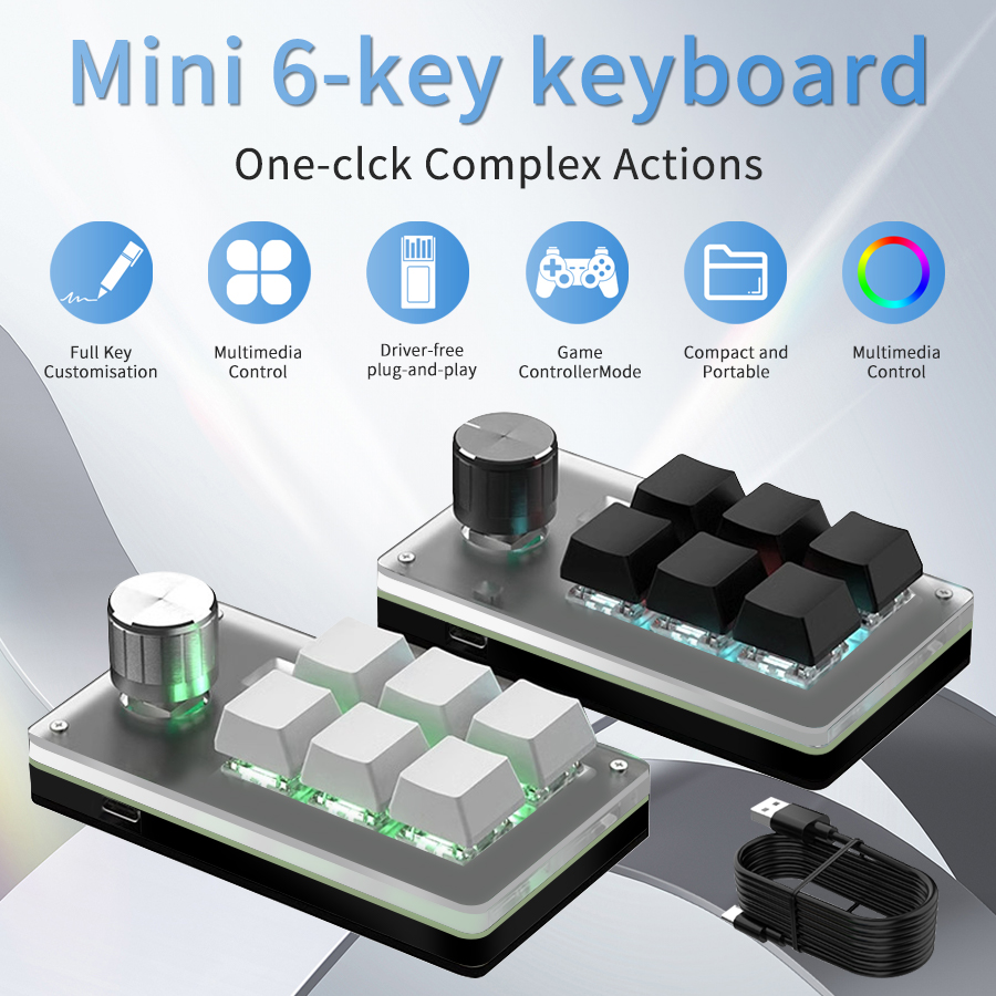 RGB-клавиатура с 6 клавишами и – обзор и цена Gaming Keyboard Hot Swappable